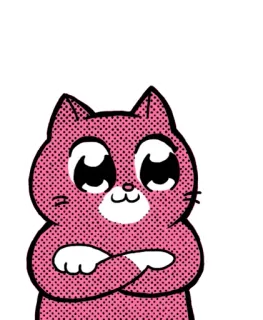 🙂 f8280969 gatto, animale, rosa, cartone animato, carino, adesivo whatsapp sticker