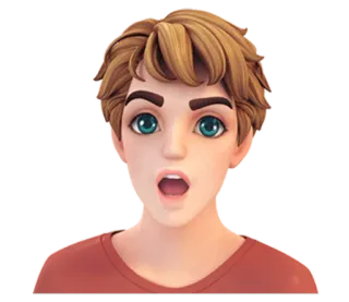 😯 43080e9b terkejut, terkejut, bersemangat, kagum, mulut terbuka, ekspresi, 3D whatsapp sticker