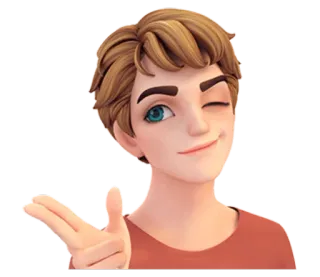 😉 8a3ba150 Kartun, Karakter, Berkedip, Ramah, Gestur whatsapp sticker