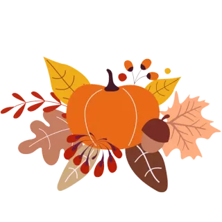 💐 20e613fa otoño, otoño, calabaza, hojas, cosecha, decoración, estacional, acción de gracias telegram sticker