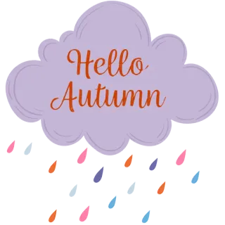 🌧 77971675 Hello Autumn otoño, hola, estación, nube, lluvia, tiempo telegram sticker