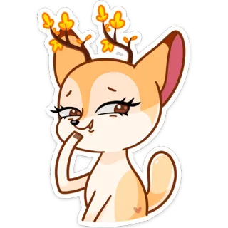 😄 a5617481 jeleń, sarna, słodki, zwierzę, las, jesień telegram sticker