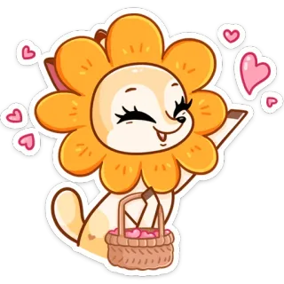 ❤️ c8f6f52a jeleń, kwiat, słodki, serca, zwierzę, kreskówka, kapryśny, naklejka telegram sticker