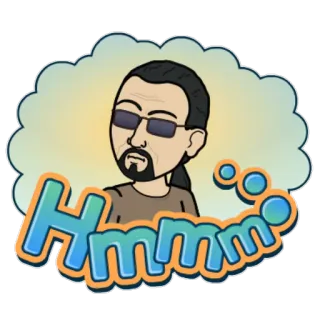 😒 282d7469 Hmmm pensando, ponderando, dúvida, incerto, pergunta, desenho, avatar telegram sticker