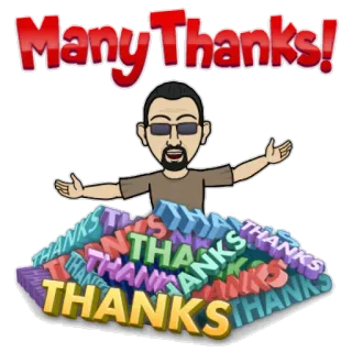 💙 98486491 Many Thanks! obrigado, agradecimento, desenho animado, gratidão, celebração telegram sticker