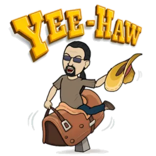 👻 df742e4f YEE-HAW Cowboy, Yeehaw, Faroeste, Chapéu, Montaria, Desenho animado telegram sticker