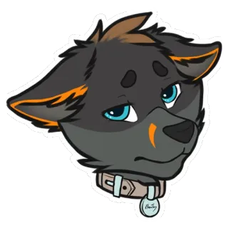 😥 1750a9b6 furry, anthropomorphic, animal, dog, wolf, cartoon, sticker telegram sticker