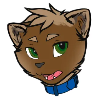 😊 22e6fe07 cat, furry, animal, cartoon, pet, collar, cute telegram sticker