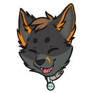 😁 38518395 furry, anthro, wolf, dog, cartoon, sticker telegram sticker