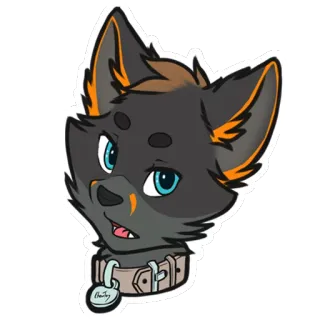 😏 39503f4c Charley dog, pet, collar, puppy, cartoon, cute telegram sticker