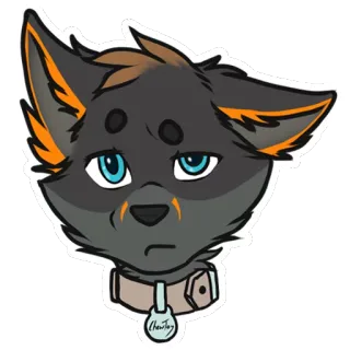😕 84081954 dog, pet, animal, cartoon, cute, collar, domestic animal telegram sticker