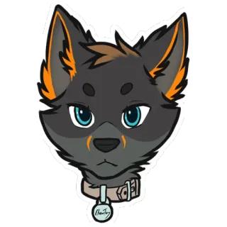 😐 9a09ee25 animal, dog, wolf, furry, cartoon, pet telegram sticker