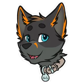 😃 b35e818d Chauncey dog, pet, cartoon, cute, sticker, animal, furry, collar telegram sticker