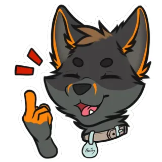 😠 b817403c cartoon, animal, dog, furry, offensive gesture telegram sticker