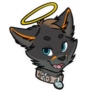 😇 bb5d9440 dog, animal, halo, furry, anthropomorphic, canine telegram sticker