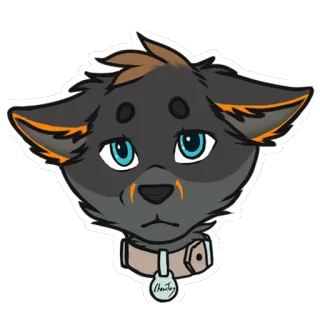 😟 c0f40c86 Chelton dog, animal, pet, cartoon, cute, collar, puppy telegram sticker