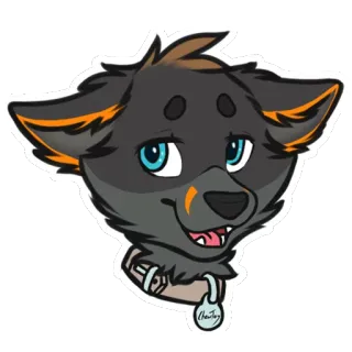😀 e037cfab furry, animal, dog, cartoon, sticker, cute, pet telegram sticker