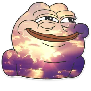 🤗 240c7e72 Pepe the Frog pepe the frog, meme, internet meme, frog, clouds telegram sticker