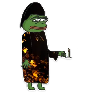 😞 38b4409e Pepe the Frog Pepe, frog, meme, wizard, candle telegram sticker