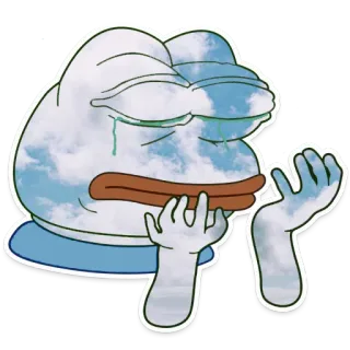 😔 b2960eaf Pepe the Frog pepe the frog, sad, meme, cloud, internet meme telegram sticker