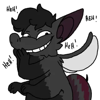 😜 3ef68884 Heh! furry, rire, hehe, dessin animé, souriant, anthropomorphe telegram sticker
