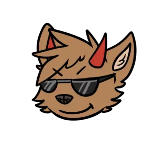 😎 2182221b Kartun, Binatang, Kacamata, Iblis, Keren, Lucu telegram sticker