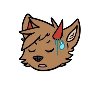 😥 32202fe1 binatang, sedih, keringat, air mata, kartun, berbulu telegram sticker