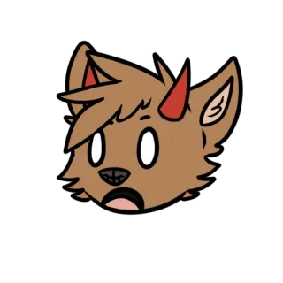 😨 4fe0d63a Kartun, Binatang, Rubah, Iblis, Tanduk, Terkejut, Kaget telegram sticker