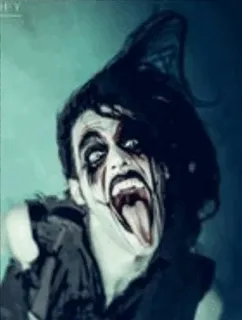 😜 b3711499 Black Metal, Corpse Paint, Zanger, Kwaadaardig, Griezelig telegram sticker