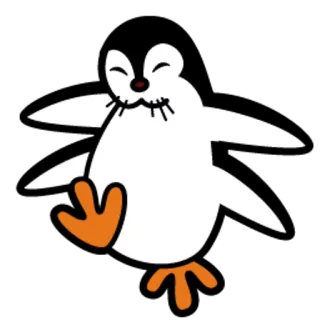 🐧 53a51088 animal, oiseau, pingouin, dessin animé, blanc, mignon telegram sticker