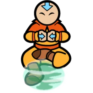 😏 5f0514b3 Aang Avatar: The Last Airbender Dessin animé, Avatar, Aang, Maître de l'air, Méditation, Spirituel telegram sticker