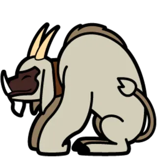 🐶 c2772356 Appa Avatar: The Last Airbender bison volant, Appa, Avatar, le dernier maître de l'air, dessin animé telegram sticker