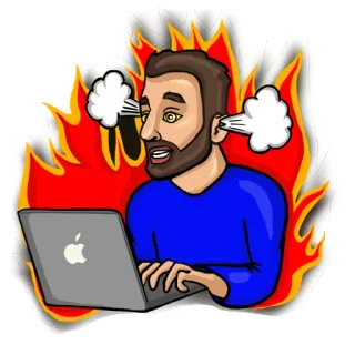 🧑‍💻 2c2c6c32 frustração, raiva, computador, irritação, irritado, vapor, desenho animado telegram sticker