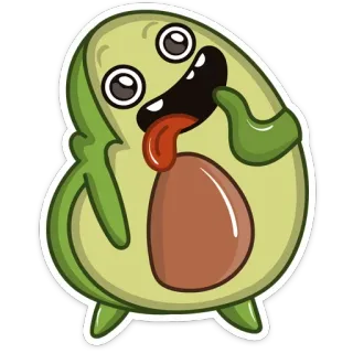 🤪 757bdd05 avocado, fruit, cartoon, sticker, eten, kawaii telegram sticker