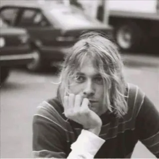 ⚡ edc9e1f8 Kurt Cobain Kurt Cobain, musician, singer, grunge, Nirvana telegram sticker