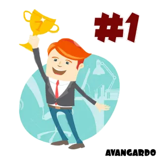 😎 836aa283 #1 Nomor satu, Trofi, Pemenang, Sukses, Prestasi, Kartun, Perayaan telegram sticker