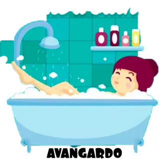 🛁 f315298f bak mandi, mandi, gelembung, pancuran, bersih, gadis, santai telegram sticker