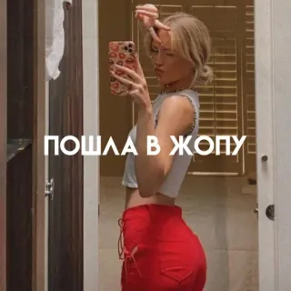 🤗 6a83d23c ПОШЛА В ЖОПУ texto, mujer, ruso whatsapp sticker