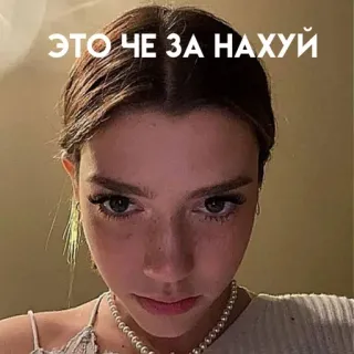 😠 89d7490d ЭТО ЧЕ ЗА НАХУЙ mujer, retrato, pregunta, ruso, ofensivo whatsapp sticker