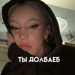 🦕 8cfdcea6 ТЫ ДОЛБАЕБ ruso, insulto, expresión, adolescente, ofensivo whatsapp sticker