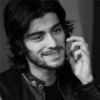 ▪️ 1659dd7e Zayn Malik músico, cantante, celebridad, retrato, blanco y negro telegram sticker