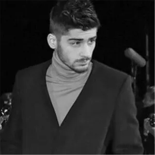 ▪️ 1f55e4a9 Zayn Malik cantante, celebridad, One Direction, retrato, blanco y negro, músico telegram sticker