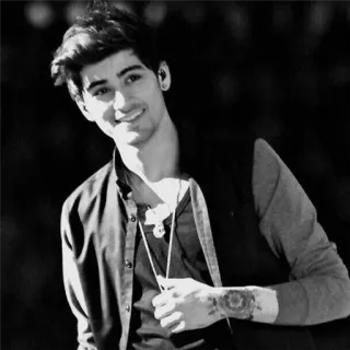 ▪️ 634801ae Zayn Malik zayn malik, cantante, one direction, retrato, blanco y negro, celebridad telegram sticker