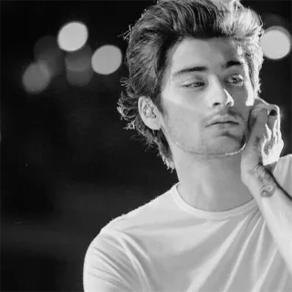 ▪️ 734ff4a7 Zayn Malik cantante, hombre, retrato, celebridad, blanco y negro telegram sticker