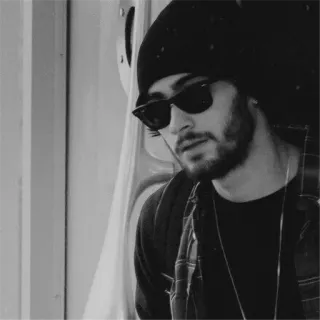 ▪️ 990d6c75 Zayn Malik cantante, celebridad, hombre, retrato, gafas de sol, persona telegram sticker