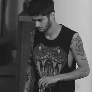 ▪️ e34e348a hombre, tatuaje, serpiente, camiseta sin mangas telegram sticker