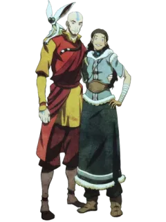 👫 eb7caa30 Aang Avatar: The Last Airbender Avatar, Aang, Katara, Cartoon, Animatie telegram sticker