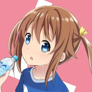 💦 0579f0cf 加ラス水 anime, girl, drinking, water, cute, cartoon, illustration telegram sticker