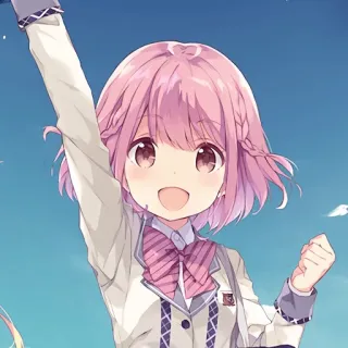 ✨ 3e87446b anime, girl, pink hair, cute, kawaii, school uniform, cheerful telegram sticker