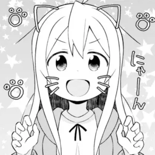 😺 47bc14ef にゃーん anime, manga, cat, cute, japanese telegram sticker
